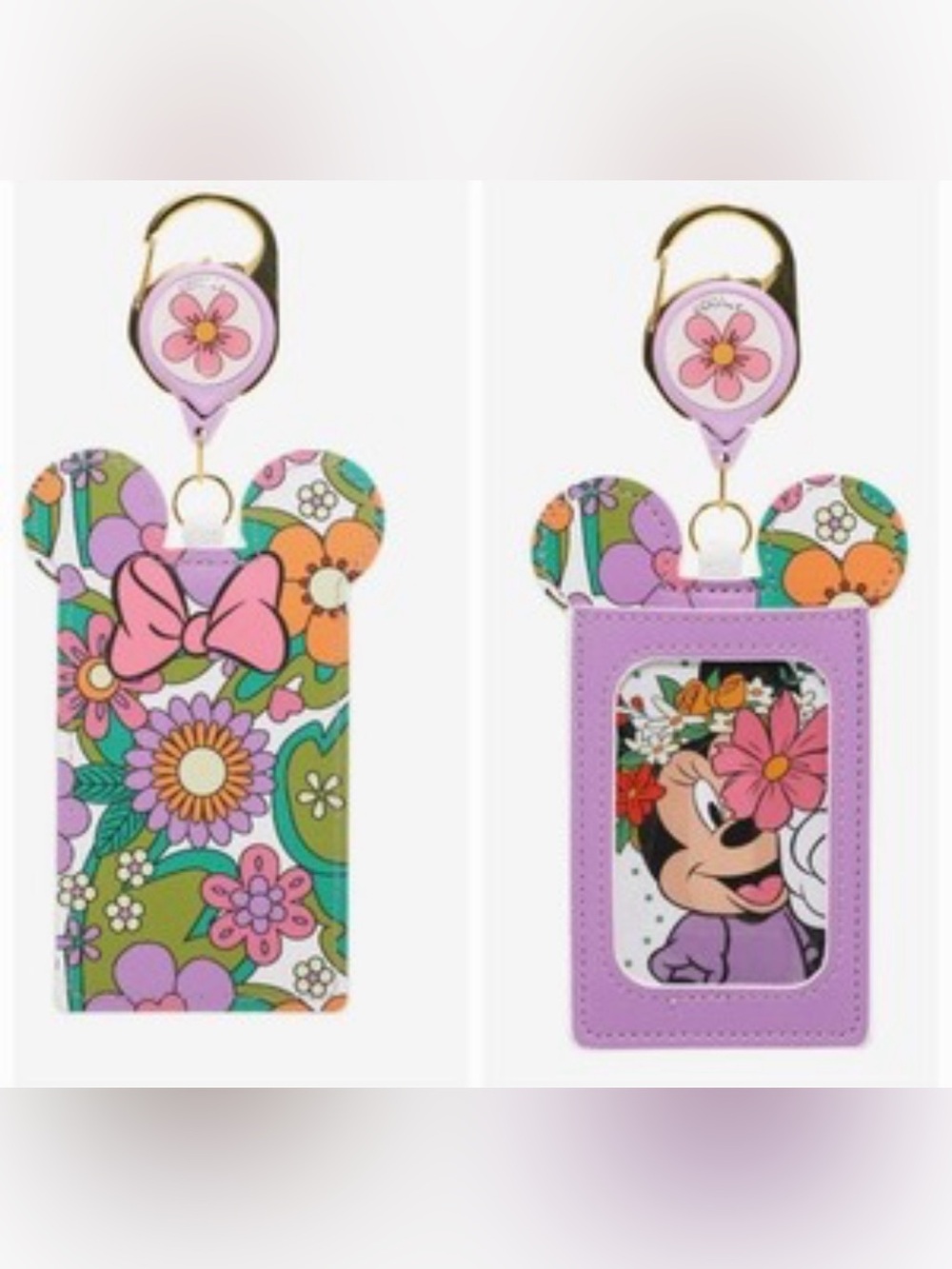 NWT Loungefly Disney Minnie Mouse Floral Retractable Card DEADSTOCK RARE